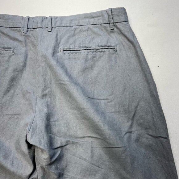 Gap Womens Straight Leg Pants Gray Mid Rise Pockets Linen Blend Twill 30 In 6 - Picture 8 of 11